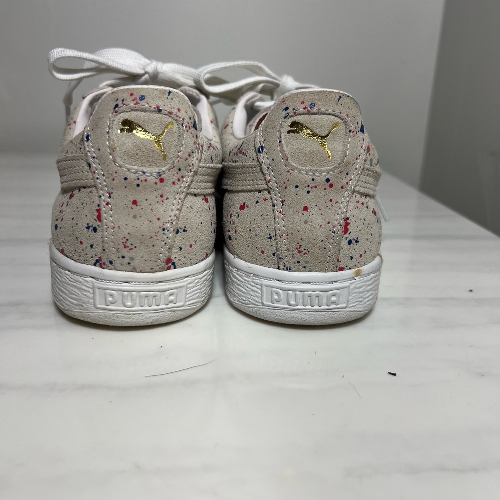 Puma Men's Natural Paint Splatter Sneakers Suede Classic Allo Gray Size 8.5 - Picture 8 of 13
